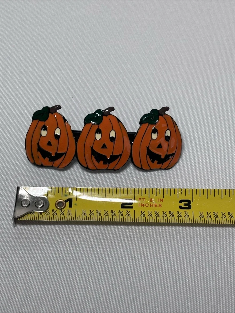 Vintage Halloween Pumpkin Jack-o-lantern Hair Clip Barrette 🎃